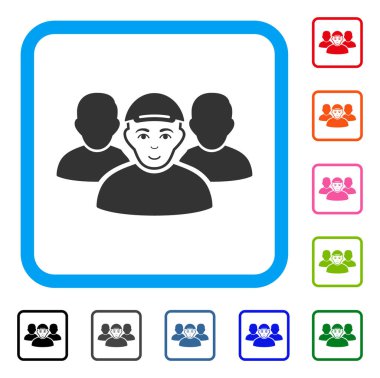 İnsanlar grup olumlu simgesi çerçeveli