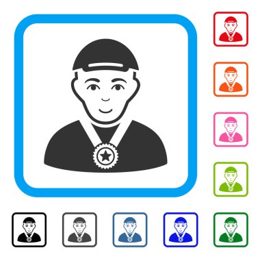 Şampiyon sevinç simgesi çerçeveli