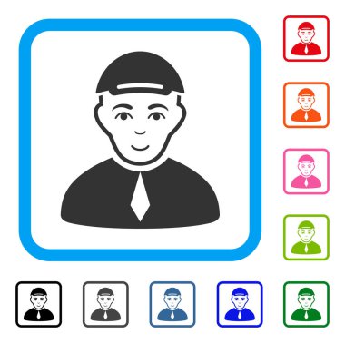 Avukat gülümseyen simgesi çerçeveli