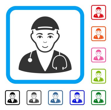 Doktor doktor çerçeveli mutluluk simgesi