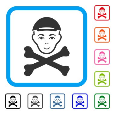 Ölümlü çocuk kafa mutlu simgesi çerçeveli