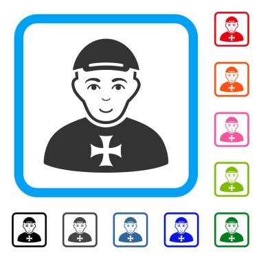 Malta haçı adam layık neşeli simgesi çerçeveli