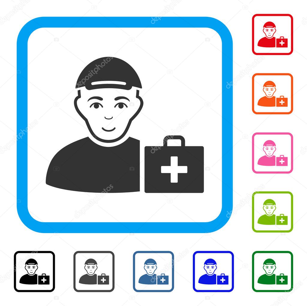 First Aid Man Framed Joyful Icon