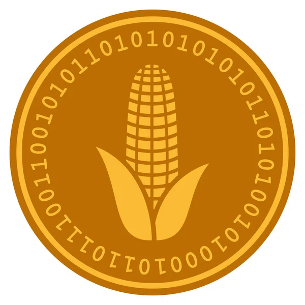Кукурудза цифрових монета — стоковий вектор