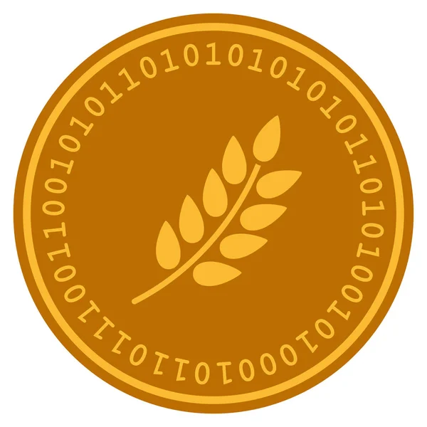 Листова гілка Цифрова монета — стоковий вектор