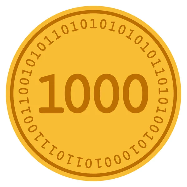 Тисяча цифрових монет — стоковий вектор