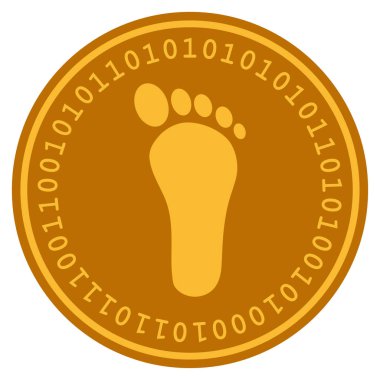 İnsan ayak izi dijital madeni para