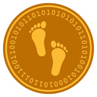 İnsan adımları dijital madeni para