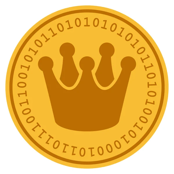 Királyi korona digitális érme — Stock Vector