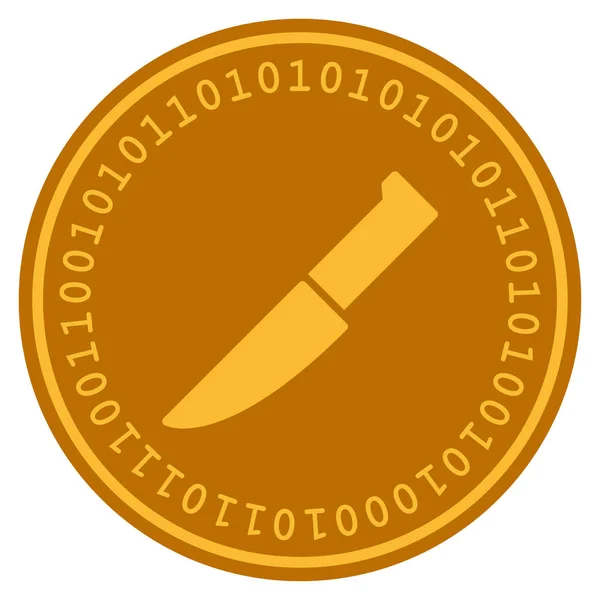 Cuchillo Digital Coin — Vector de stock