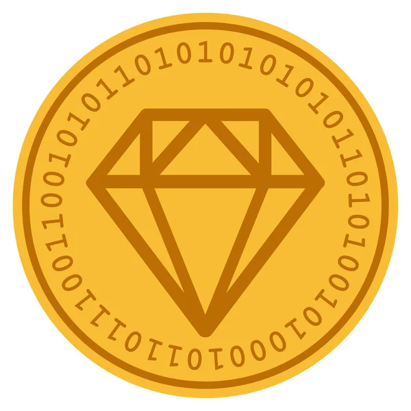 Алмаз цифровая монета — стоковый вектор