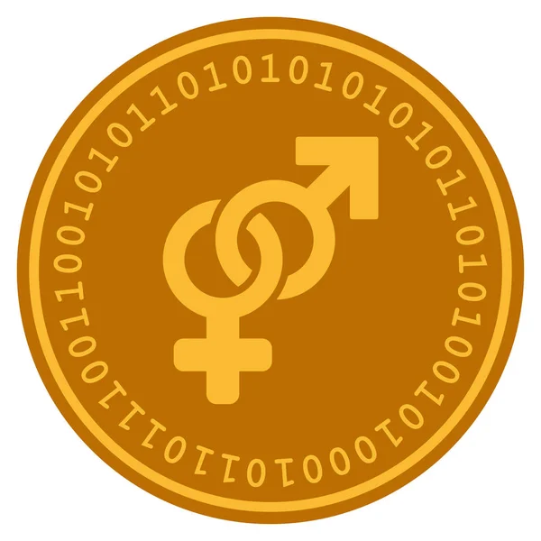 Symbole hétérosexuel Monnaie numérique — Image vectorielle