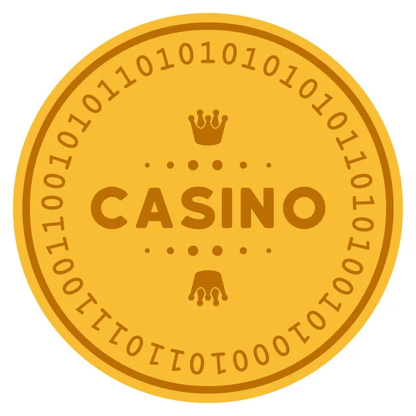Casino Caption Moneta Digitale — Vettoriale Stock