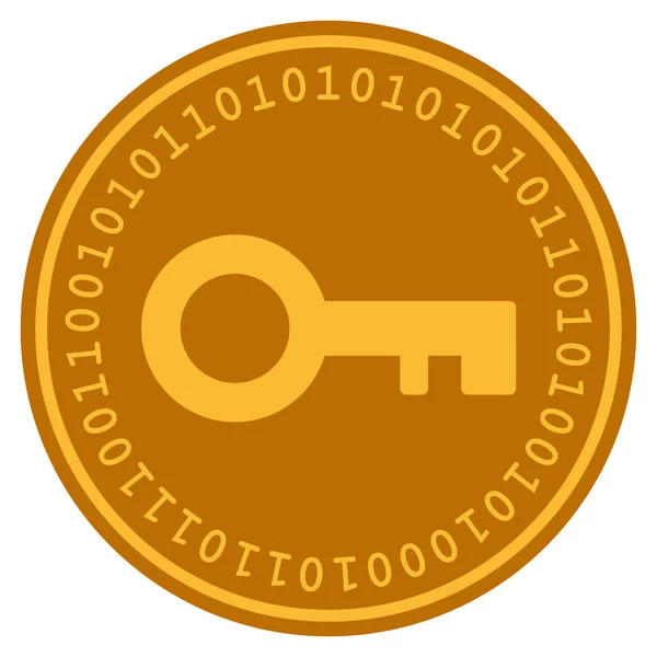 Key Digital Coin — Stock Vector