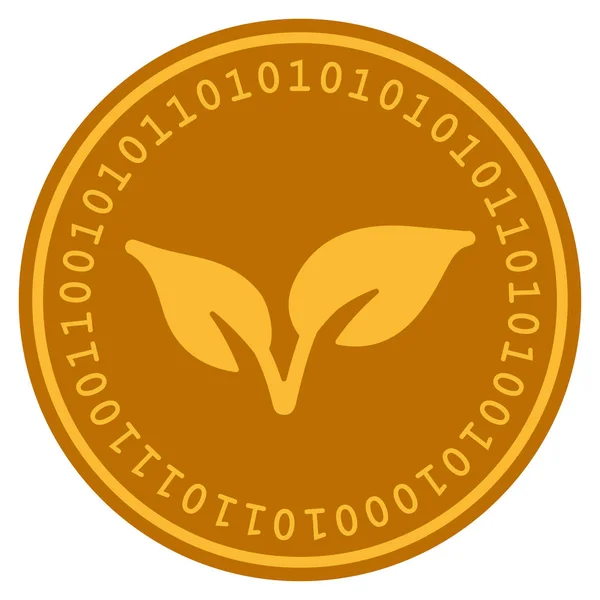 Флора цифровая монета — стоковый вектор