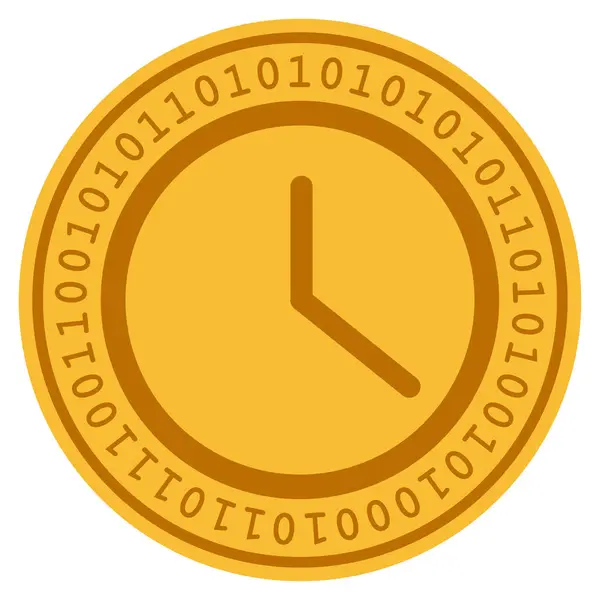 Klok digitaal munt — Stockvector
