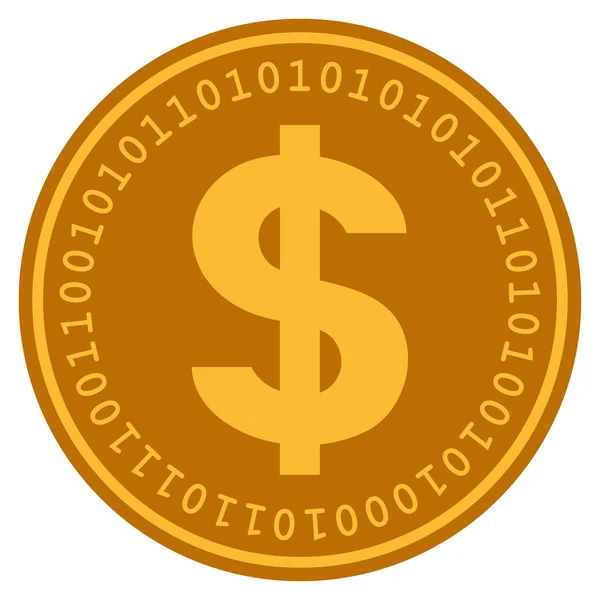 Dollar symbool digitale munt — Stockvector