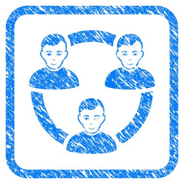 Bağlı sosyal üyeler damga çerçeveli