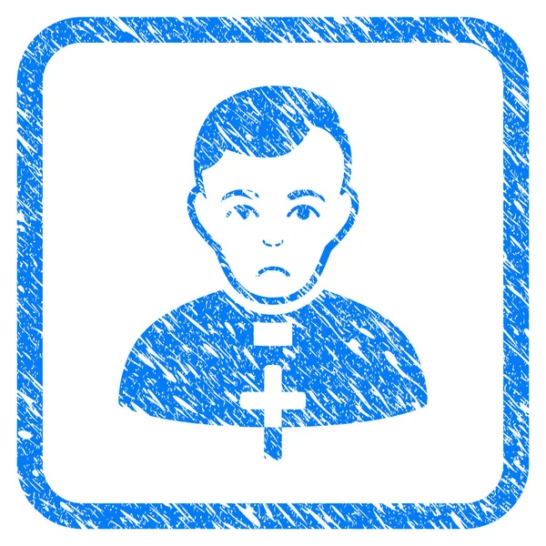 Sacerdote católico emoldurado selo —  Vetores de Stock