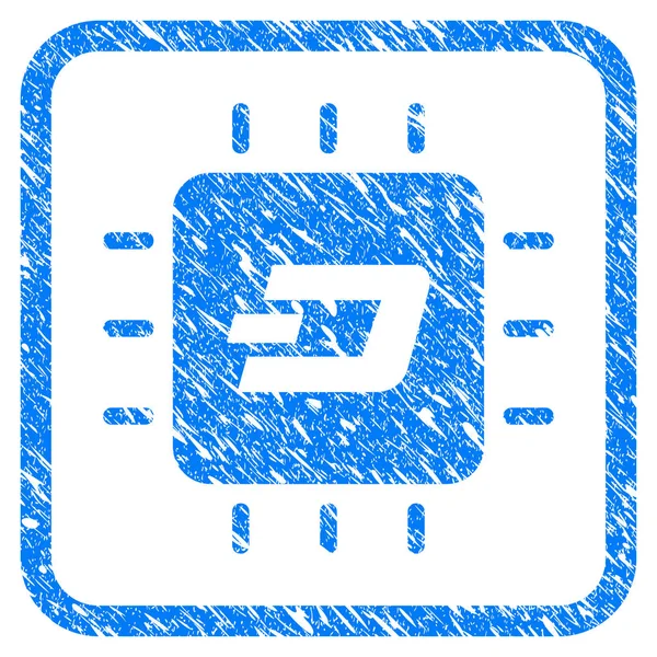 Dash-Prozessor-Chip gerahmte Marke — Stockvektor