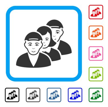 İnsanlar sıra olumlu simgesi çerçeveli