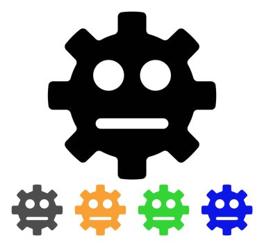 Dişli yazık Smiley vektör simgesi