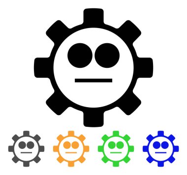 Dişli tarafsız Smiley vektör simgesi