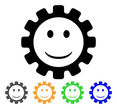 Dişli bir gülümseme Smiley vektör simgesi