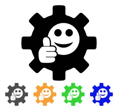 Hizmet dişli Ok gülümseme vektör simgesi