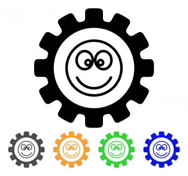 Dişli bir gülümseme Smiley vektör simgesi