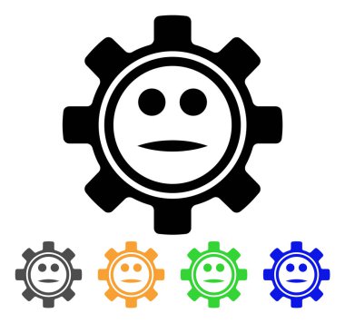 Dişli tarafsız Smiley vektör simgesi