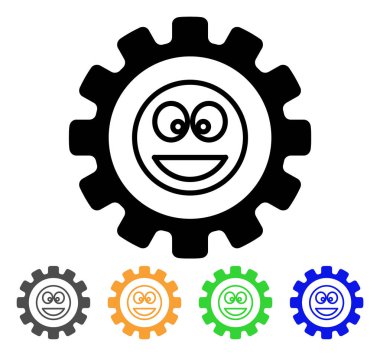 Ayarları dişli bir gülümseme vektör simgesi