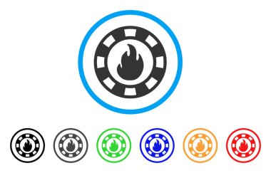 Yangın Casino çip vektör simgesi