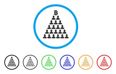 Bitcoin Ponzi piramit vektör simgesi