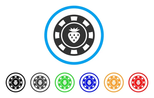 Fresa Casino Chip Vector icono — Vector de stock
