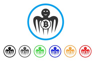 Bitcoin mutlu canavar vektör simgesi