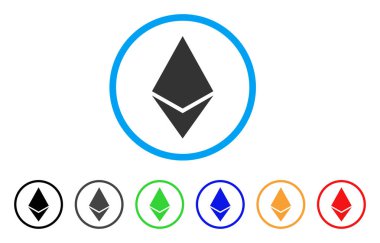 Ethereum kristal simgesi yuvarlak