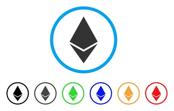 Ethereum-Crystal lekerekített ikon — Stock Vector