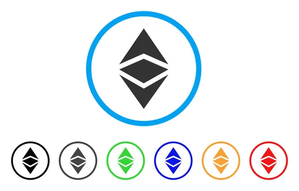 Ethereum klasický zaoblený ikona — Stockový vektor