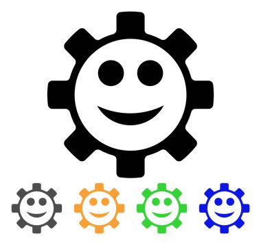 Dişli bir gülümseme Smiley vektör simgesi