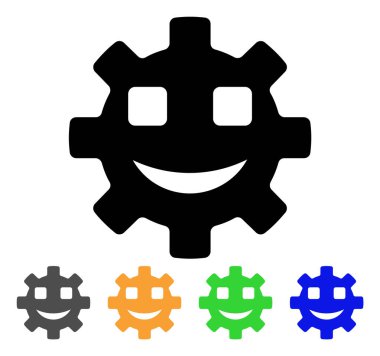 Mutlu servis dişli Smiley vektör simgesi