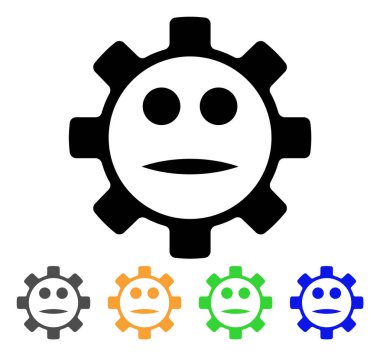 Dişli yüz tarafsız Smiley vektör simgesi