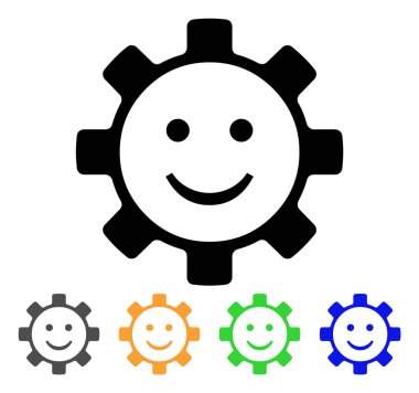 Dişli bir gülümseme Smiley vektör simgesi