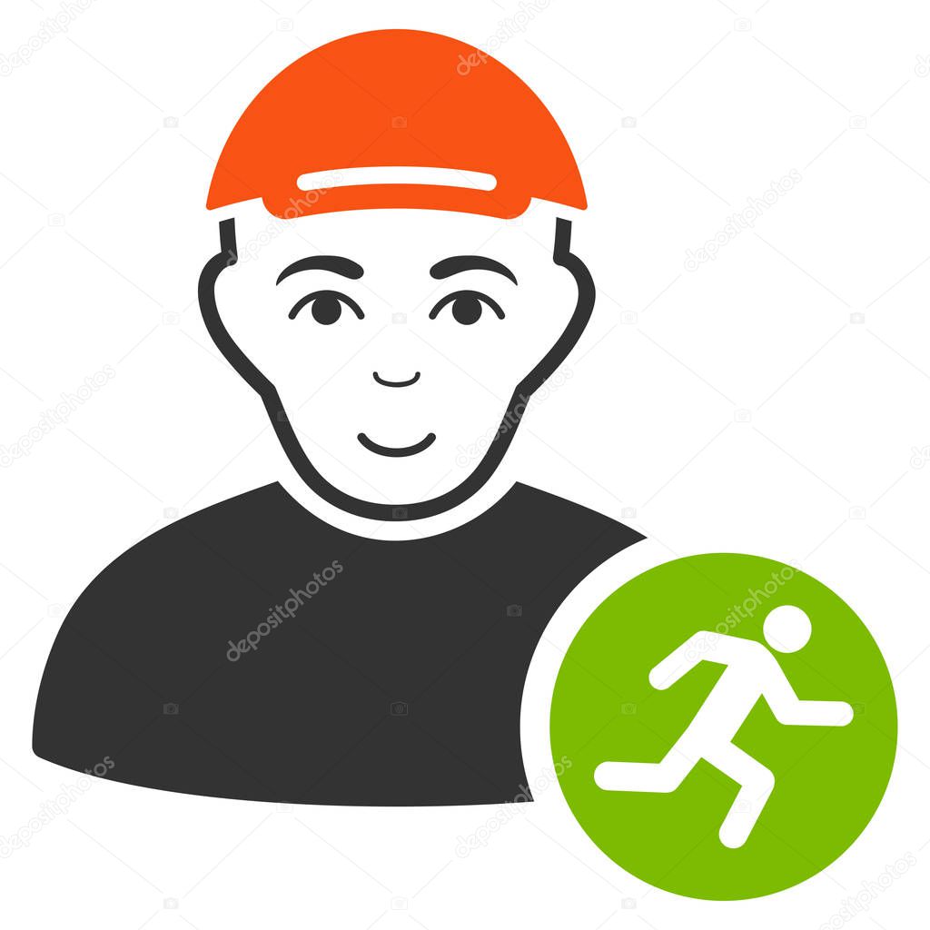 Runner Vector Flat Icon Person Face Has Joy Emotion A Man With A Cap Premium Vector In Adobe Illustrator Ai Ai Format Encapsulated Postscript Eps Eps Format