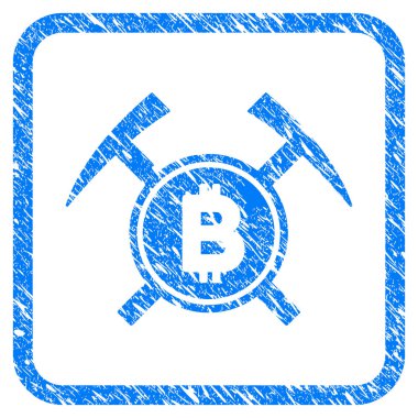 Bitcoin madencilik çekiç damga çerçeveli
