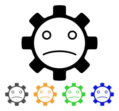 Hizmet dişli üzgün Smiley vektör simgesi