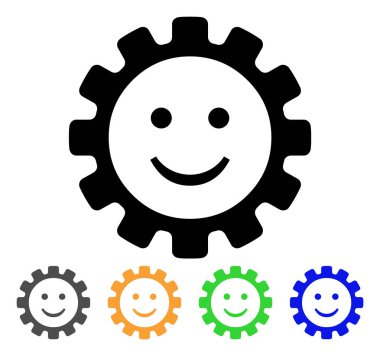 Dişli bir gülümseme Smiley vektör simgesi