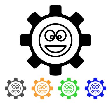 Hizmet dişli mutlu gülümseme vektör simgesi