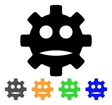 Dişli üzgün Smiley vektör simgesi