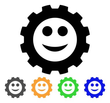 Dişli bir gülümseme Smiley vektör simgesi